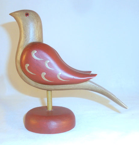 Great 1986 Folk Art Carved Polychrome Painted Bird by Alan Khor PA German Style
