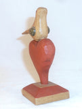 1987 Pennsylvania Folk Art Carved Painted Bird on Top of Heart By Alan Kohr