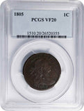 Rare 1805 Draped Bust Design Large Cent PCGS Very Fine 20