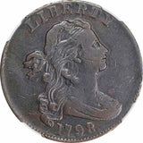 1798 Draped Bust Design Large Cent 2nd Hair Style NGC Graded VF 25 Brown (S-170)