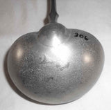 Large English Antique Pewter Victorian Soup Ladle Straight Handle and Large Bowl