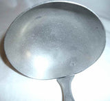 Large English Antique Pewter Victorian Soup Ladle Straight Handle and Large Bowl