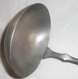 Large English Antique Pewter Victorian Soup Ladle Straight Handle and Large Bowl