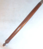 Antique Unmarked Pewter Ladle with Wooden Handle and Hemispherical Shaped Bowl