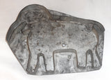 Antique Tin Pennsylvania Large Flat-Back Cookie Cutter Unusual Elephant Design