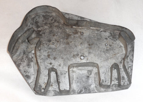 Antique Tin Pennsylvania Large Flat-Back Cookie Cutter Unusual Elephant Design