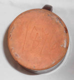 Old Pennsylvania Redware Glazed Brown Large Mug Manganese Decoration Dated 1876