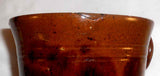 Old Pennsylvania Redware Glazed Brown Large Mug Manganese Decoration Dated 1876