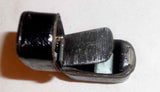 Antique Leather Covered Metal Match Safe or Vesta Push Button & Internal Striker