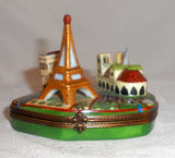 Vintage Limoges France Hand Painted Box Paris Metro Map & Scenes Signed F.R.