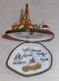 Vintage Limoges France Hand Painted Box Paris Metro Map & Scenes Signed F.R.
