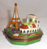 Vintage Limoges France Hand Painted Box Paris Metro Map & Scenes Signed F.R.