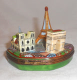 Vintage Limoges France Hand Painted Box Paris Metro Map & Scenes Signed F.R.