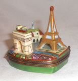 Vintage Limoges France Hand Painted Box Paris Metro Map & Scenes Signed F.R.