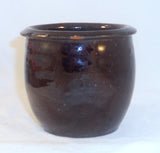 Old Pennsylvania Christian Link Redware Lead & Manganese Glazed Small Jelly Jar