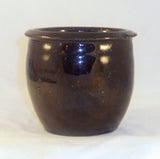 Old Pennsylvania Christian Link Redware Lead & Manganese Glazed Small Jelly Jar