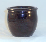 Old Pennsylvania Christian Link Redware Lead & Manganese Glazed Small Jelly Jar