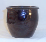 Old Pennsylvania Christian Link Redware Lead & Manganese Glazed Small Jelly Jar