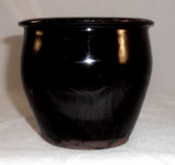 Old Pennsylvania Christian Link Redware Lead & Manganese Glazed Small Jelly Jar