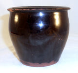 Old Pennsylvania Christian Link Redware Lead & Manganese Glazed Small Jelly Jar