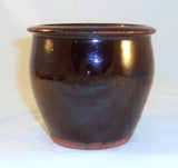 Old Pennsylvania Christian Link Redware Lead & Manganese Glazed Small Jelly Jar