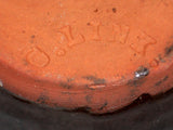 Old Pennsylvania Christian Link Redware Lead & Manganese Glazed Small Jelly Jar