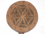 Antique Carved Wood Primitive Lollipop Butter Print PA Dutch Pinwheel Design