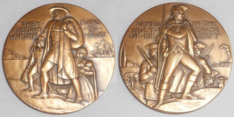 1961 Bronze Medal Society Of Medalists SOM 63 Pilgrims and Patriots Adolph Block