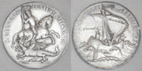 Vintage Austria Sterling Silver Medal St. George Slaying Dragon Safety in Storm