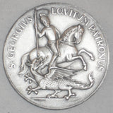 Vintage Austria Sterling Silver Medal St. George Slaying Dragon Safety in Storm