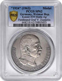 Germany 1924 Silver Medal LZ-126 Zeppelin Transatlantic Flight Graf von Zeppelin