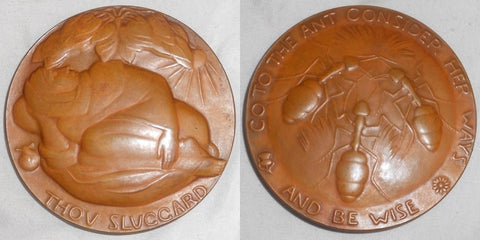 1942 Medal Society Of Medalists 25th Issue Thou Sluggard-Go to the Ant J de-Coux