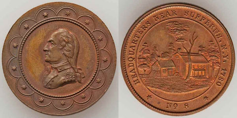 1862 Copper Medal George Washington Headquarters Sufferns NY 2nd Obverse Lovett