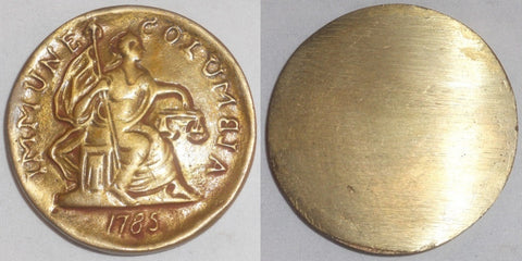 1928 Brass Medal 1785 Immune Columbia Piece 1st National Bank Philadelphia XF+