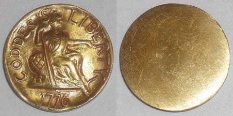 1928 Brass Medal 1776 Halfpenny Goddess Liberty 1st National Bank Philadelphia
