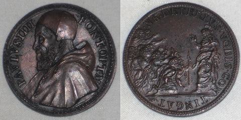 Papal State Bronze Medal Pope Paul IV Christ Healing the Many Sick G. Bonzaqngi