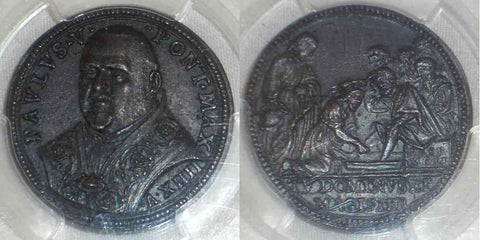 1605 Copper Medal Pope Paul V AN XIIII Jesus Washing the Disciples Feet MS63BN