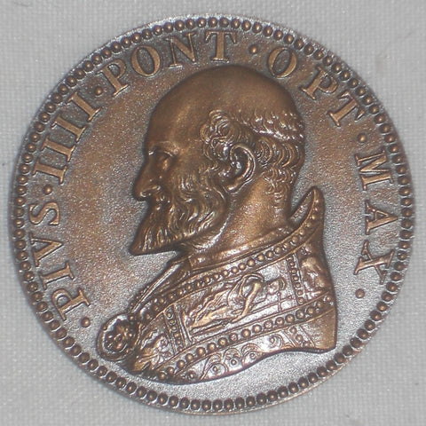 1559-65 Bronze Medal Pope Pius IV Standing Divine Providence Paris Mint Restrike