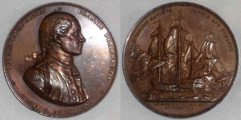 1875-1904 US Mint Bronze Comitia Americana Medal Captain John Paul Jones J NA-1