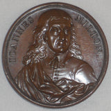 c. 1740 Bronze Medal John Milton Paradise Lost Jean Dassier Sculptor Choice XF