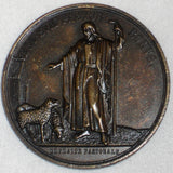 1843 France Bronze Medal St. Vincent De Paul Good Shepherd Jesus by Marius Penin