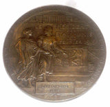 1919 Bronze Medal Woodrow Wilson at French Parliament By Bottee to Pierre Laval