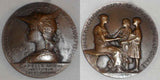 1907-08 French Bronze Awarded Medal Ministry of Public Education By Oscar Roty