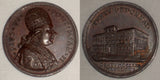 1776 Vatican Copper Medal Pope Pius VI AN II Military Barracks in Civitavecchia