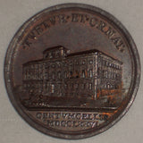 1776 Vatican Copper Medal Pope Pius VI AN II Military Barracks in Civitavecchia