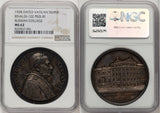 1928 Vatican Pius XI Anno VII Silver Annual Medal Opening of The Russian Collage
