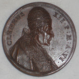 1736 Vatican Bronze Medal Pope Clement XII AN VI Trevi Fountain Construction AU