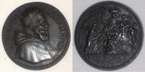 Papal State AE Medal Pope Paul IV Christ Driving Money Changers from the Temple