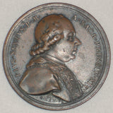 1788 Vatican Bronze Medal Pope Pius VI AN XIV Reclining Nude Opening Via Appia
