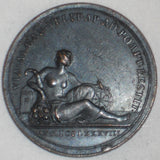 1788 Vatican Bronze Medal Pope Pius VI AN XIV Reclining Nude Opening Via Appia